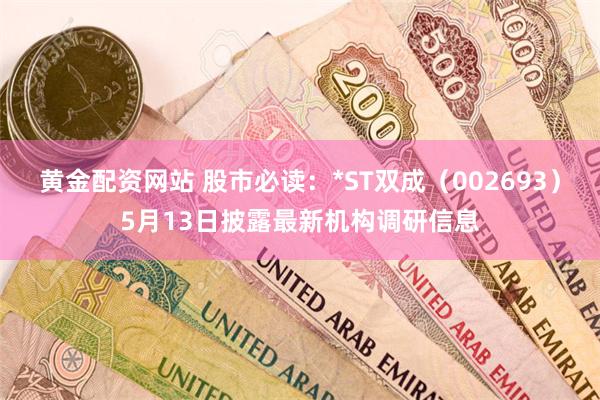 黄金配资网站 股市必读：*ST双成（002693）5月13日披露最新机构调研信息