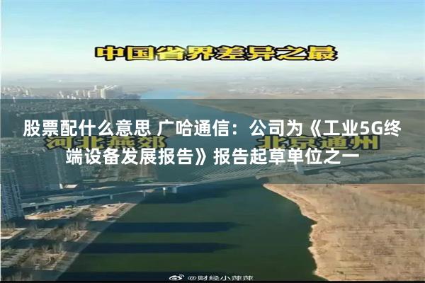 股票配什么意思 广哈通信：公司为《工业5G终端设备发展报告》报告起草单位之一
