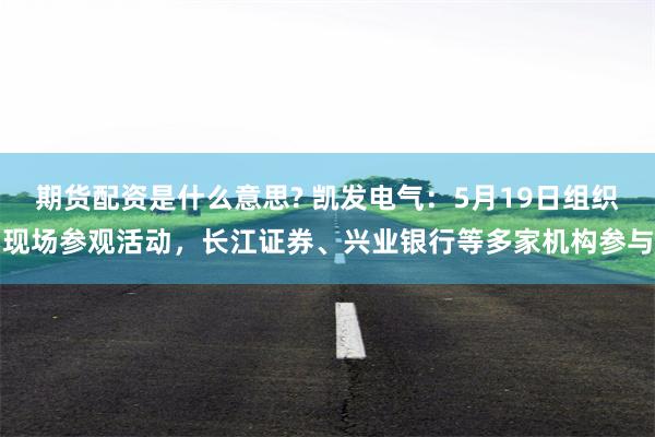 期货配资是什么意思? 凯发电气：5月19日组织现场参观活动，长江证券、兴业银行等多家机构参与