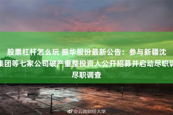 股票杠杆怎么玩 振华股份最新公告：参与新疆沈宏集团等七家公司破产重整投资人公开招募并启动尽职调查