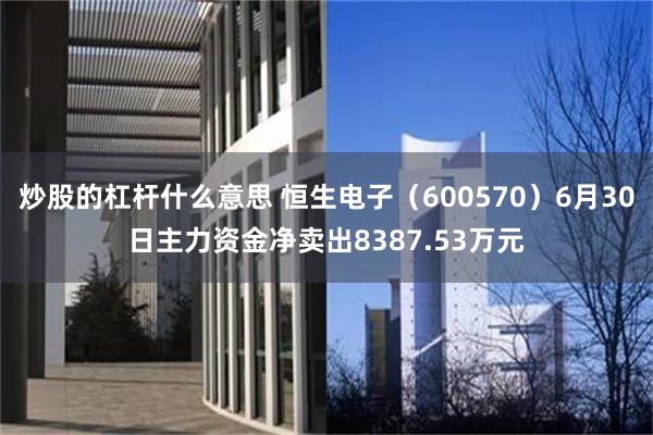炒股的杠杆什么意思 恒生电子（600570）6月30日主力资金净卖出8387.53万元