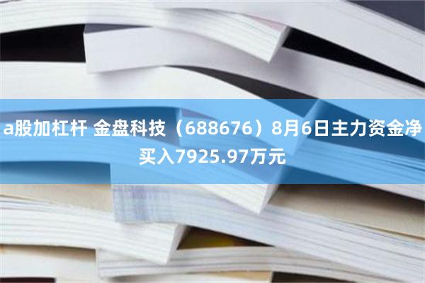 a股加杠杆 金盘科技（688676）8月6日主力资金净买入7925.97万元