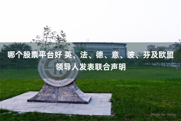哪个股票平台好 英、法、德、意、波、芬及欧盟领导人发表联合声明