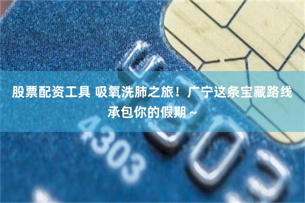 股票配资工具 吸氧洗肺之旅！广宁这条宝藏路线承包你的假期～
