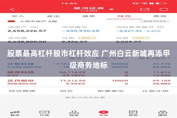 股票最高杠杆股市杠杆效应 广州白云新城再添甲级商务地标