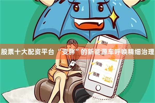 股票十大配资平台 “变胖”的新能源车呼唤精细治理