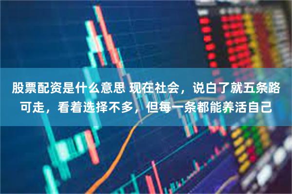 股票配资是什么意思 现在社会，说白了就五条路可走，看着选择不多，但每一条都能养活自己