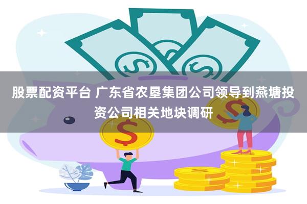 股票配资平台 广东省农垦集团公司领导到燕塘投资公司相关地块调研