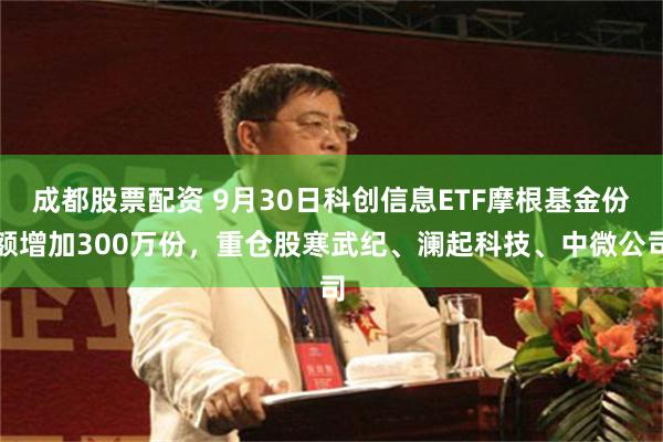 成都股票配资 9月30日科创信息ETF摩根基金份额增加300万份，重仓股寒武纪、澜起科技、中微公司